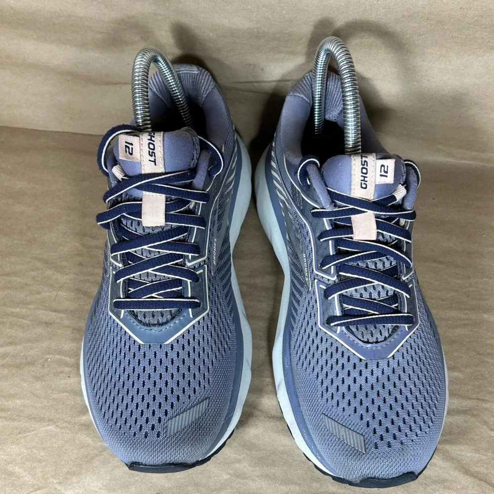 Brooks Ghost 12 Running Shoes Mens 6.5 Wide D Blue Grey Mesh 1203051D086